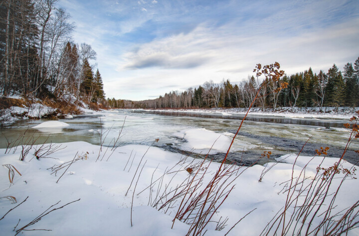 摄影 标题为“L'hiver tire doucem…” 由Joanne Lemay, 原创艺术品, 数码摄影
