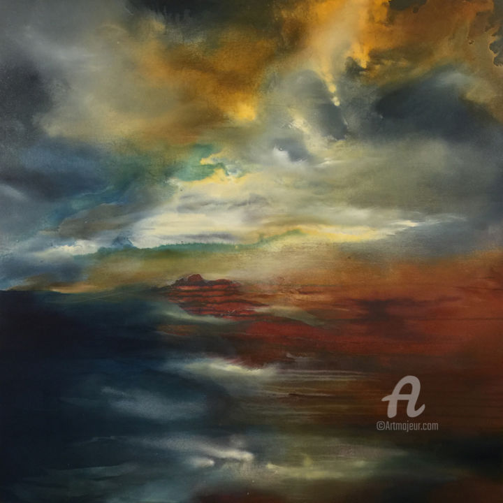 Pintura intitulada "Fire on the Water b…" por Joanne Duffy, Obras de arte originais, Óleo