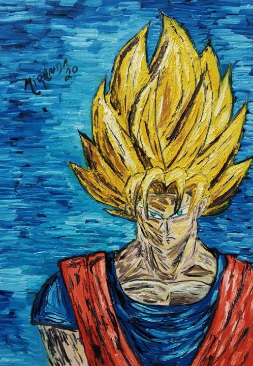 Dragon Ball Z - Quadro Decorativo Son Goku Super Saiyajin - Zona Criativa,  imagem do goku super sayajin