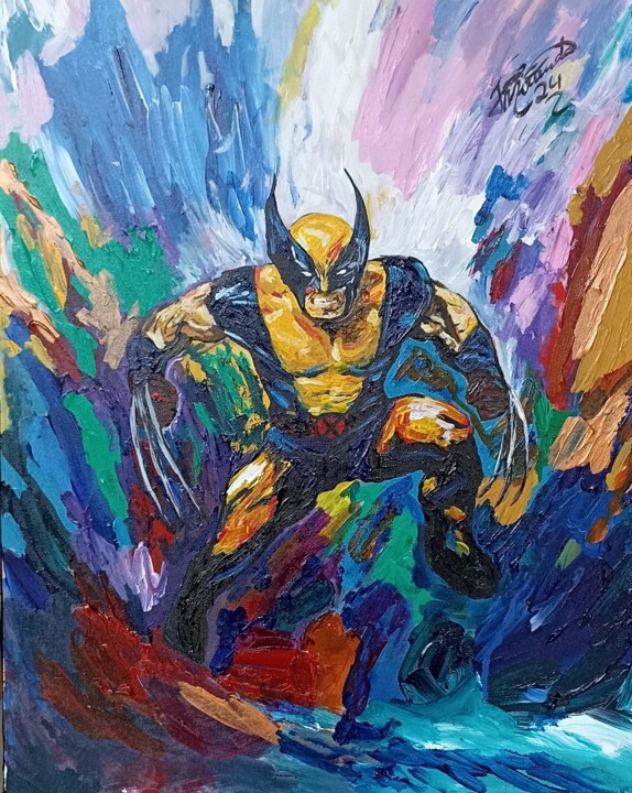 Ζωγραφική με τίτλο "Wolverine" από João Miranda, Αυθεντικά έργα τέχνης, Ακρυλικό