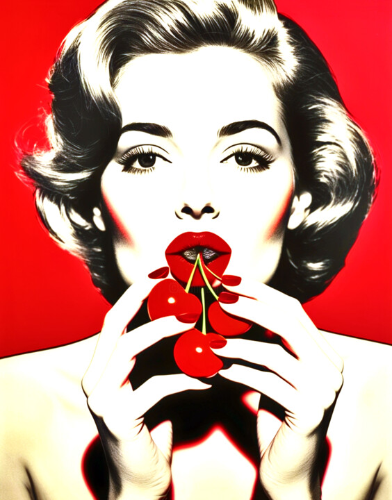 Photography titled "Cherry Woman" by Jochen Cerny, Original Artwork, Digital Photography