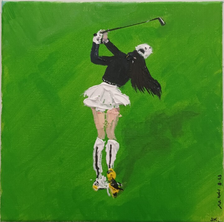 Painting titled "Golfeuse M. Série G…" by Joelle Kehal (Joelle De Lacanau), Original Artwork, Acrylic Mounted on Wood Stretc…