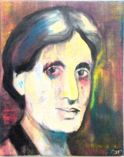 Peinture intitulée "Virginia Woolf" par Joey Doe, Œuvre d'art originale