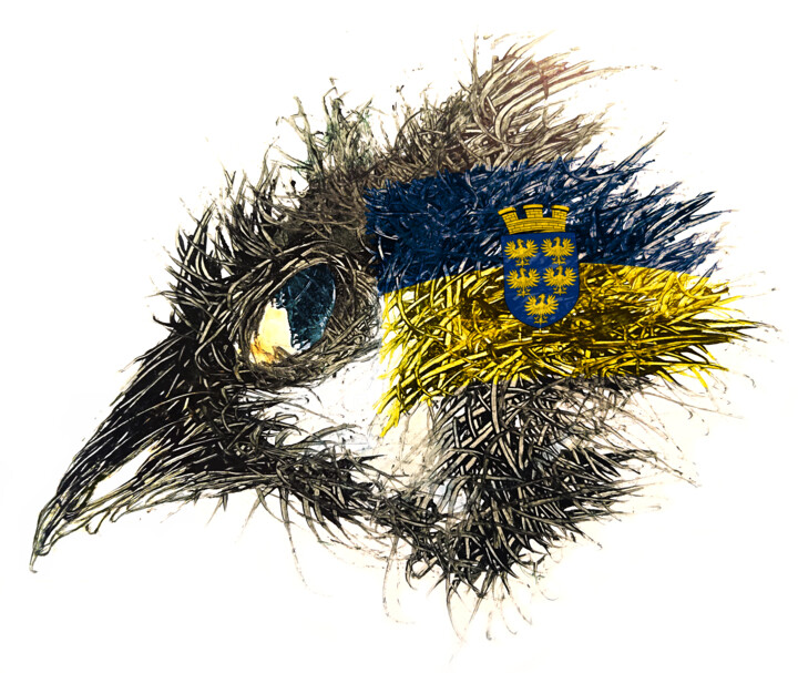 Цифровое искусство под названием "Pandemi Bird Nieder…" - Johann Sidlo, Подлинное произведение искусства, Цифровая живопись