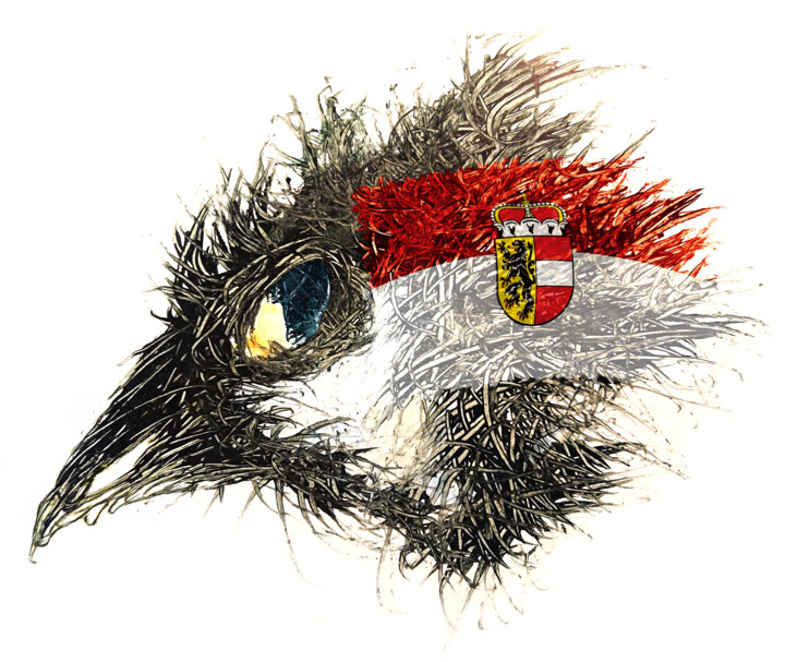 Digitale Kunst mit dem Titel "Pandemi Bird Salzbu…" von Johann Sidlo, Original-Kunstwerk, Digitale Malerei