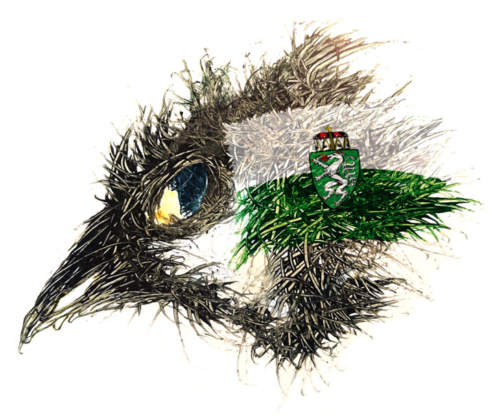 Цифровое искусство под названием "Pandemi Bird Steier…" - Johann Sidlo, Подлинное произведение искусства, Цифровая живопись