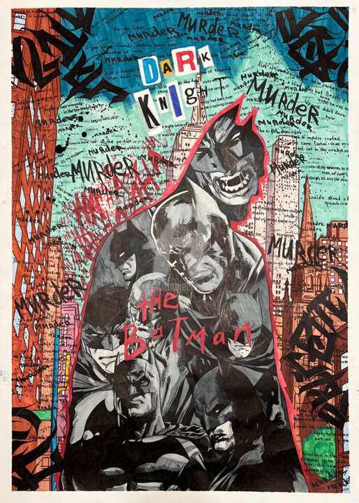绘画 标题为“Batman Empire Inter…” 由John Karter, 原创艺术品, 标记