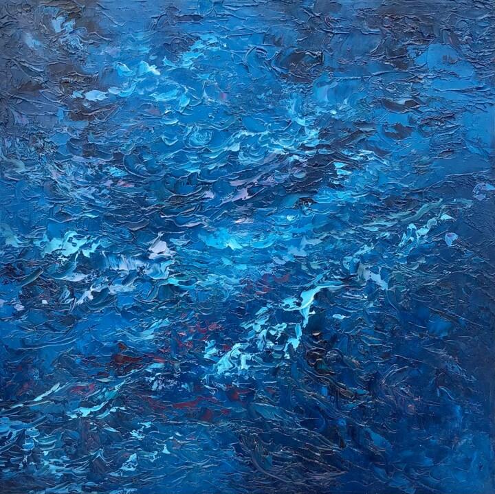 Malarstwo zatytułowany „Heavenly Blue” autorstwa John O’Sullivan, Oryginalna praca, Olej Zamontowany na Drewniana rama noszy