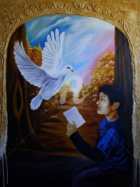 Painting titled "Eternal Hope" by Johnny E.S.J. Otilano, Original Artwork, Oil