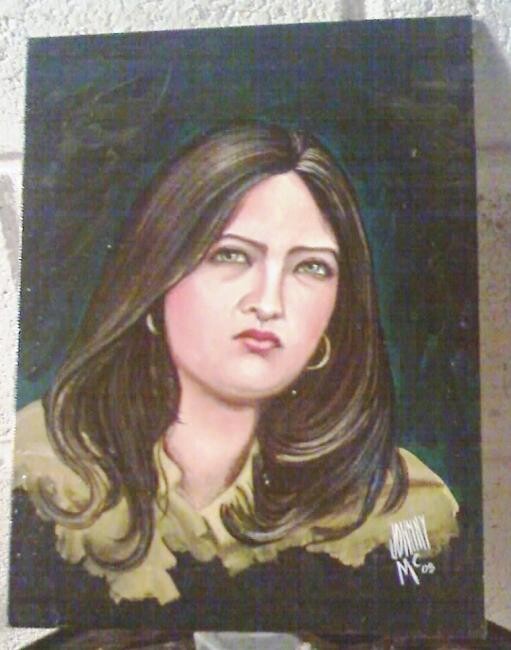 Pintura intitulada "Karen Zelaya retrato" por Johnny Mcdonald Pintor Hondureño, Obras de arte originais, Óleo