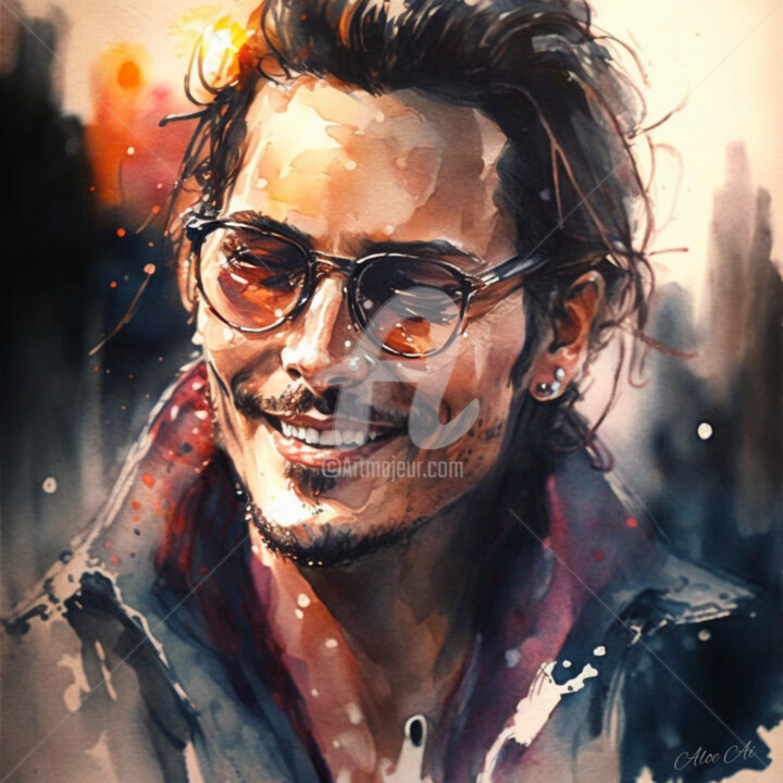 Johnny Depp / Johnny Depp Smiling / John Digital Arts by Aloe Ai