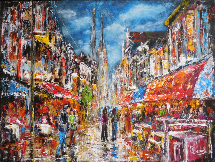 Pittura intitolato "Eindhoven" da Joke Bennis, Opera d'arte originale, Acrilico Montato su Telaio per barella in legno