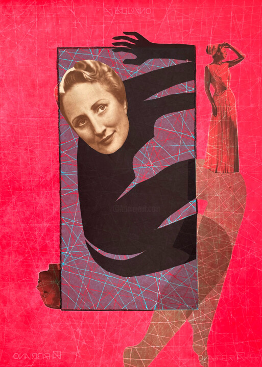 Collagen mit dem Titel "To be a woman -5" von Jolanta Johnsson, Original-Kunstwerk, Acryl