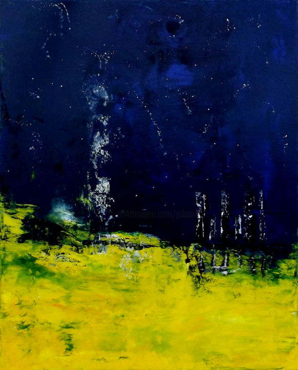 Painting titled "NOCTURNE" by Jolawa, Original Artwork, Oil