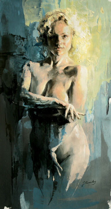 Painting titled "JK21-1221 Nude Port…" by Jonas Kunickas, Original Artwork, Oil