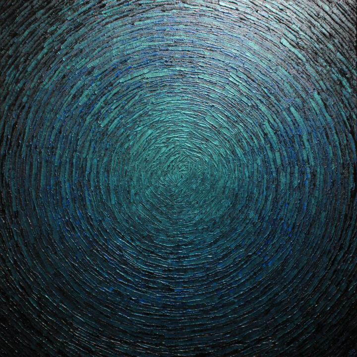 제목이 "Éclat bleu gris iri…"인 미술작품 Jonathan Pradillon로, 원작, 아크릴 나무 들것 프레임에 장착됨