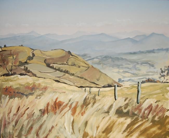 Pintura titulada "Hillside in Asturias" por Jon Phillipson Brown, Obra de arte original, Oleo