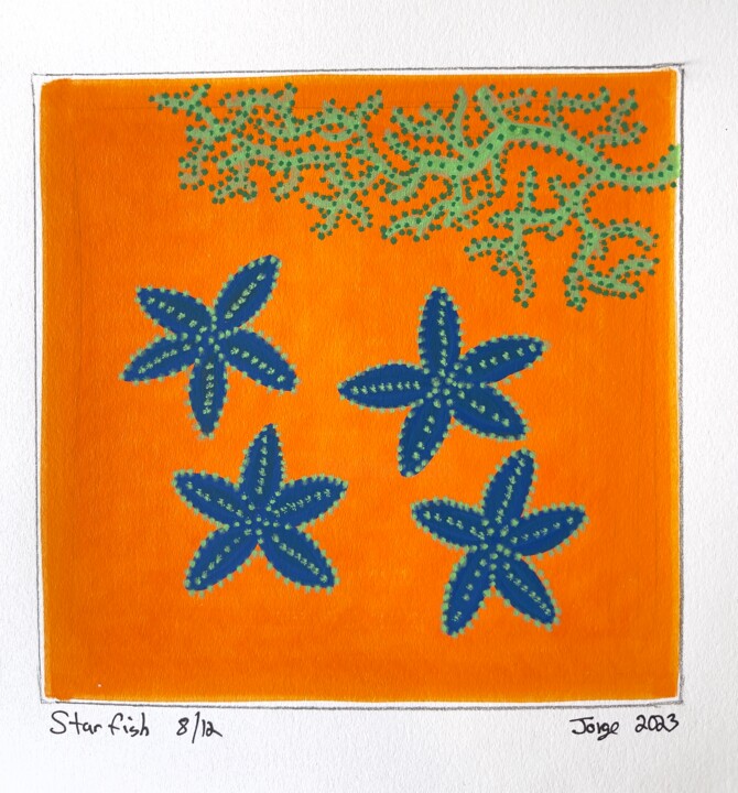 Malerei mit dem Titel "Starfish 8/12" von Jorge Gonzalez, Original-Kunstwerk, Acryl