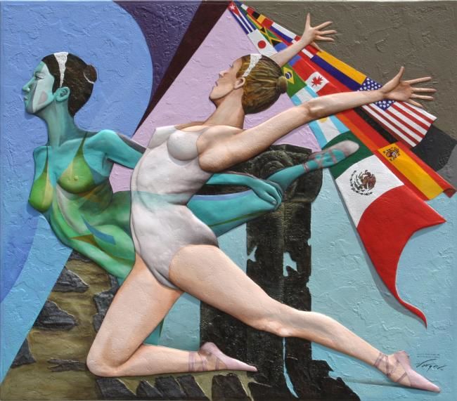 Картина под названием "APUNTE PARA MURAL T…" - Jorge Vargas, Подлинное произведение искусства