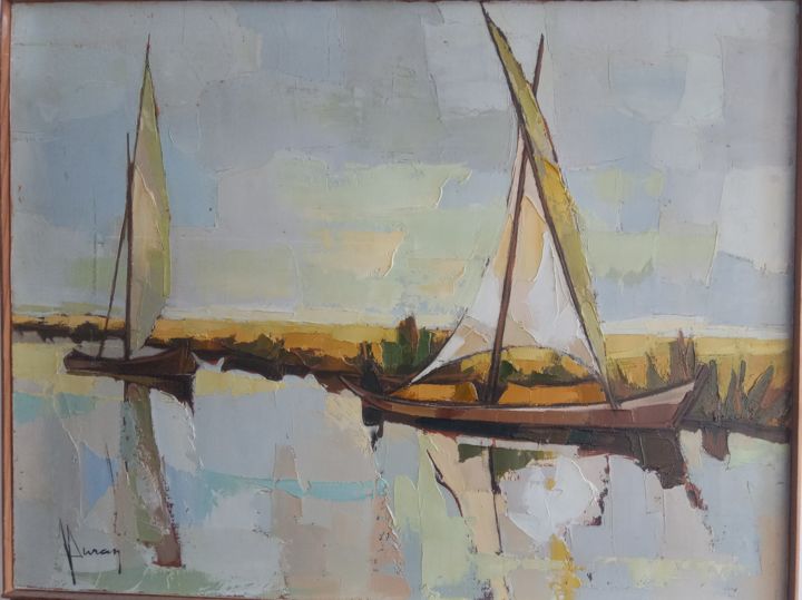 Pintura titulada "Barques" por Jori Duran, Obra de arte original, Oleo