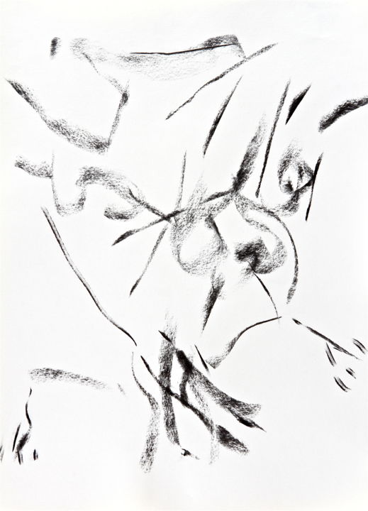 Tekening getiteld "tableau-n-23-fusain…" door José Bosch, Origineel Kunstwerk, Houtskool