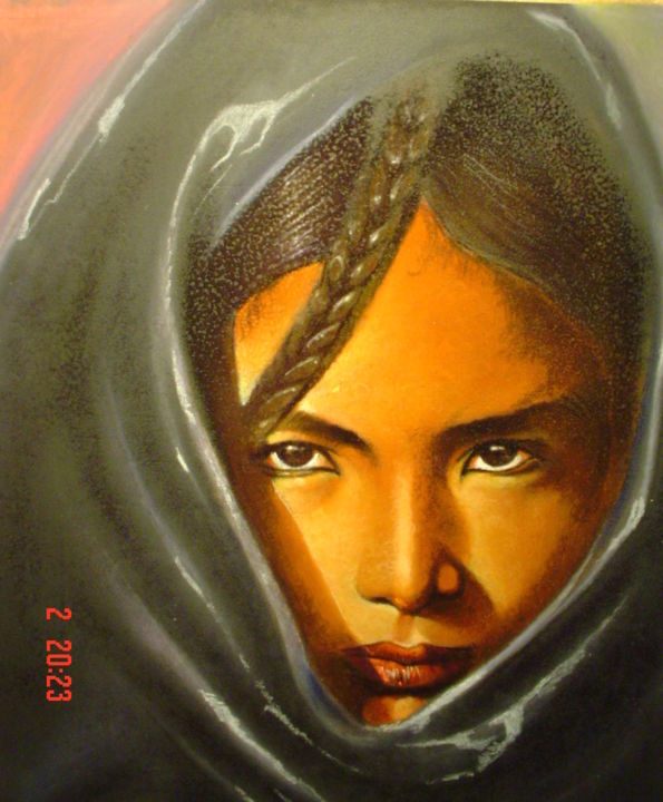 "AFRICAINE" başlıklı Resim José Garcia (GARBEL) tarafından, Orijinal sanat, Pastel