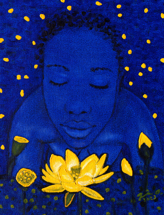 Pintura titulada "Yellow Lotus, Serie…" por José Gislero, Obra de arte original, Acrílico