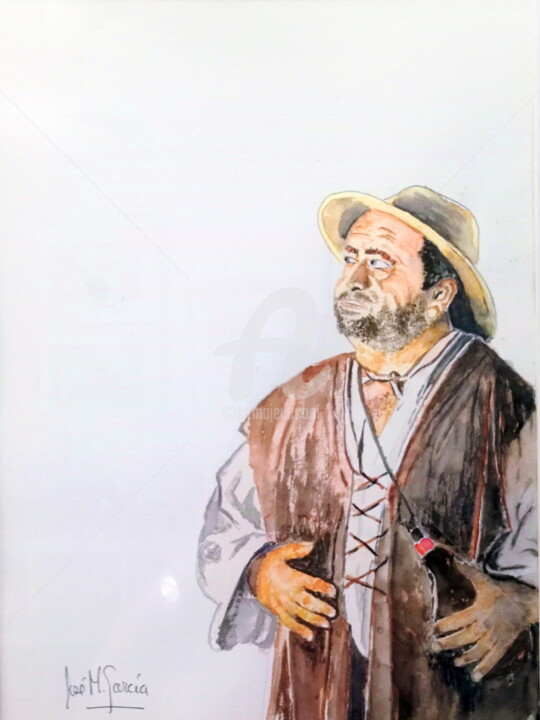 Painting titled ""Sancho"" by Jose M. Garcia, Original Artwork, Watercolor