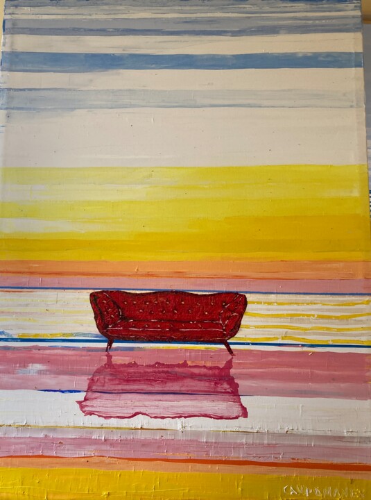 Pittura intitolato "Otoño. On sofá llen…" da Jose Ramon Campomanes Alvarez, Opera d'arte originale, Olio