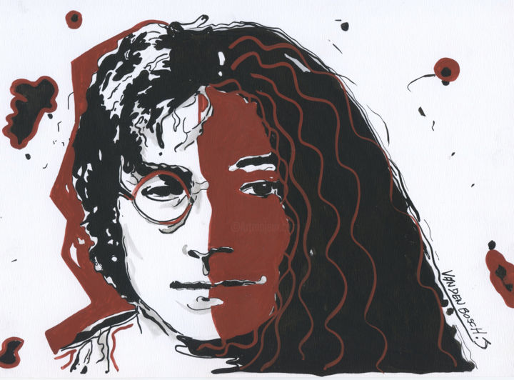 John Lennon Yoko Ono Jpg Drawing By Jose Van Den Bosch Artmajeur