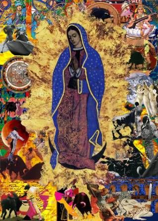 Schilderij getiteld "Guadalupe" door Pepe, Origineel Kunstwerk