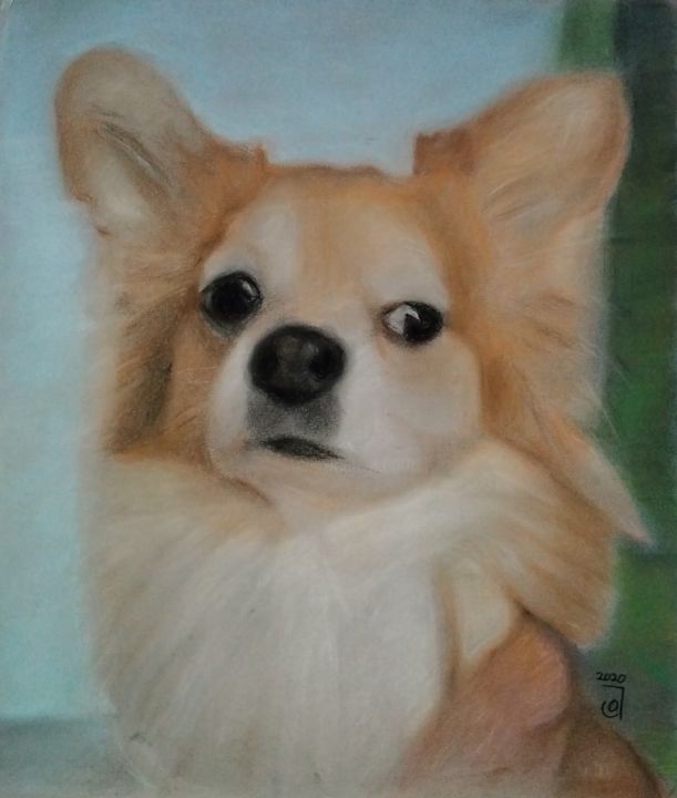 Painting titled "Mia Papillón" by Jose Oña Jurado, Original Artwork, Pastel