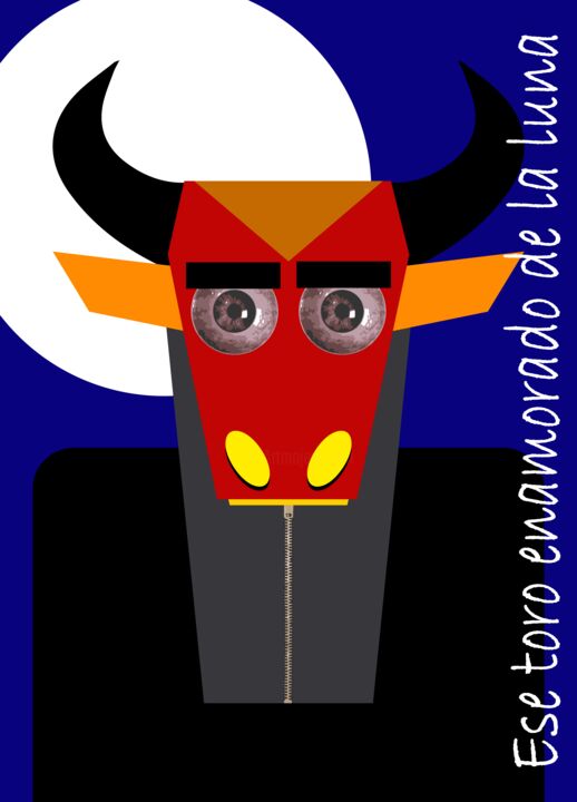 Arts numériques intitulée "Ese toro enamorado…" par Josep Domènech, Œuvre d'art originale, Travail numérique 2D