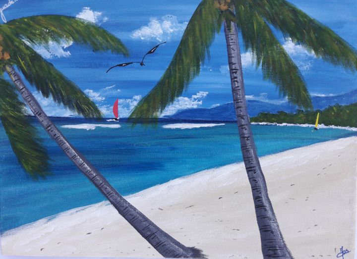 Plage De Sainte Anne Guadeloupe Painting By Jos Artmajeur