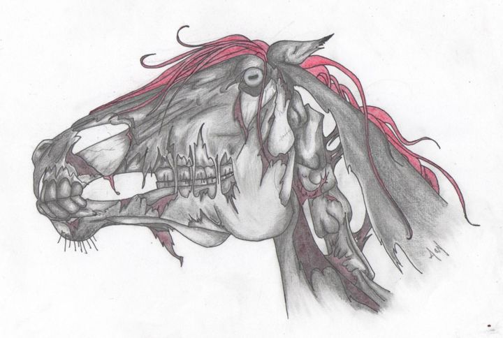 zombie horse drawing