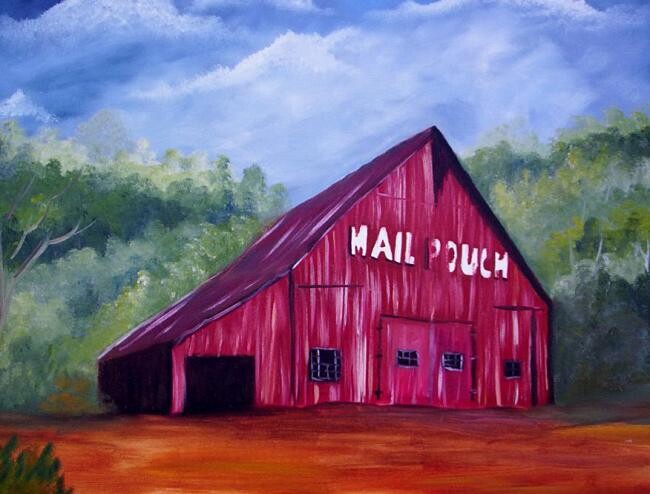 Ζωγραφική με τίτλο "Ohio Country Barn" από Joyce Gillaspie, Αυθεντικά έργα τέχνης