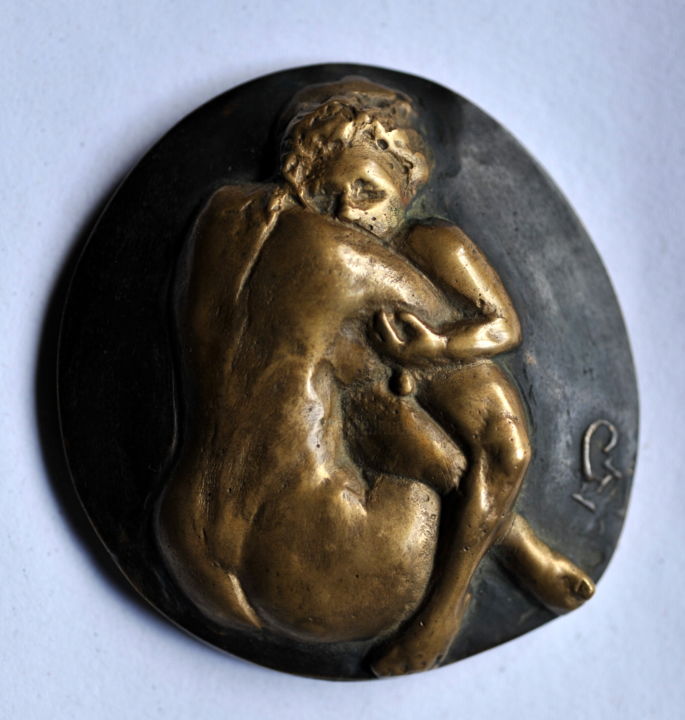 Sculptuur getiteld "mother-son.. bronze…" door Biro, Origineel Kunstwerk