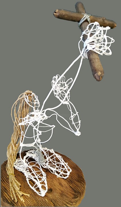 Sculpture titled "The Request" by José Rezende, Original Artwork, Wire