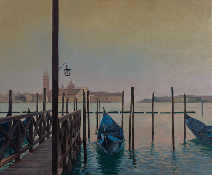 Pintura titulada "Venecia I" por Juan Álvarez Cebrián, Obra de arte original, Oleo Montado en Bastidor de camilla de madera