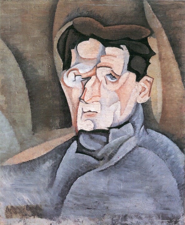 Ζωγραφική με τίτλο "Portrait Maurice Ra…" από Juan Gris, Αυθεντικά έργα τέχνης, Λάδι