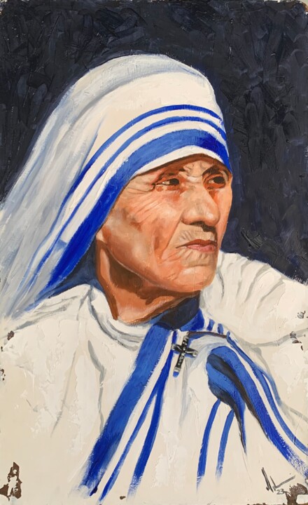 "Mother teresa de Ca…" başlıklı Tablo Juan José Molina Gallardo tarafından, Orijinal sanat, Petrol