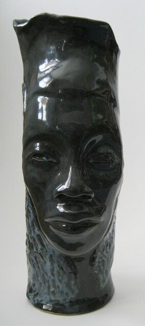 Sculpture titled "Blue Guardian" by Juarez Hawkins, Original Artwork, Ceramics