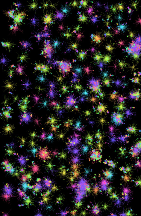 数字艺术 标题为“Exploding galaxies” 由Judith Simonis, 原创艺术品, 2D数字工作