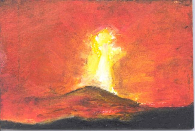 Painting titled "Volcano" by Juli Southmayd, Original Artwork