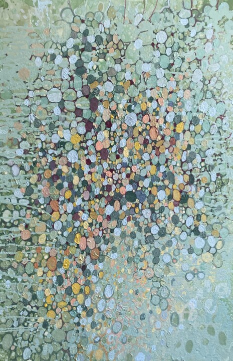 绘画 标题为“sage green abstract…” 由Julia Brinkfrau, 原创艺术品, 丙烯