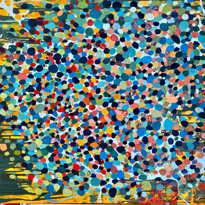 Ζωγραφική με τίτλο "Large abstract poin…" από Julia Brinkfrau, Αυθεντικά έργα τέχνης, Ακρυλικό