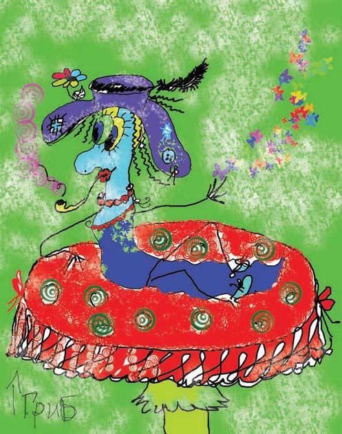 Рисунок под названием "Caterpillar" - Julia Eskova, Подлинное произведение искусства