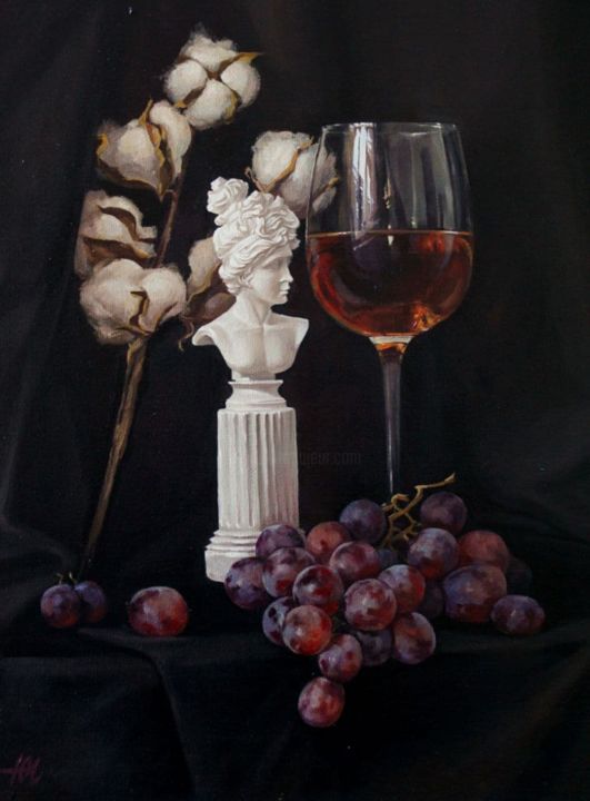 Peinture intitulée ""Виноград"" par Julia Sokolik, Œuvre d'art originale, Huile