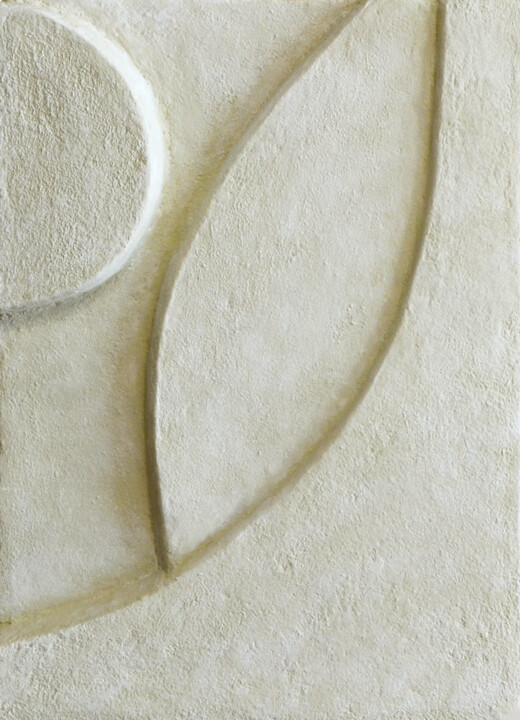 Sculpture titled "Relief from the San…" by Julie Max, Original Artwork, Plaster Mounted on Wood Stretcher frame