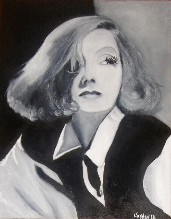 Peinture intitulée "Greta Garbo" par Justin Myers, Œuvre d'art originale, Huile